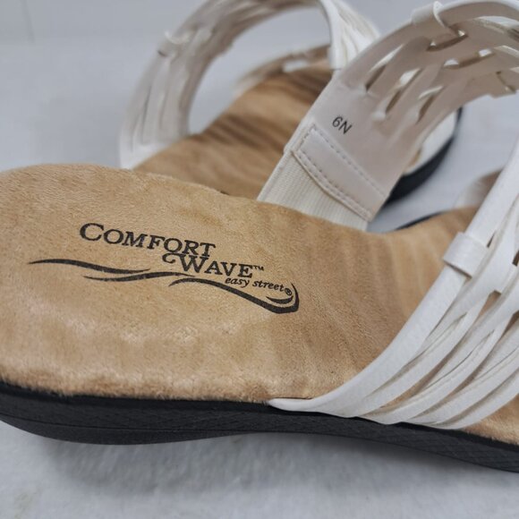Easy Street Comfort Wave Women's Agata Two Strap Slide Sandals White Size 6‎ N - Picture 8 of 11